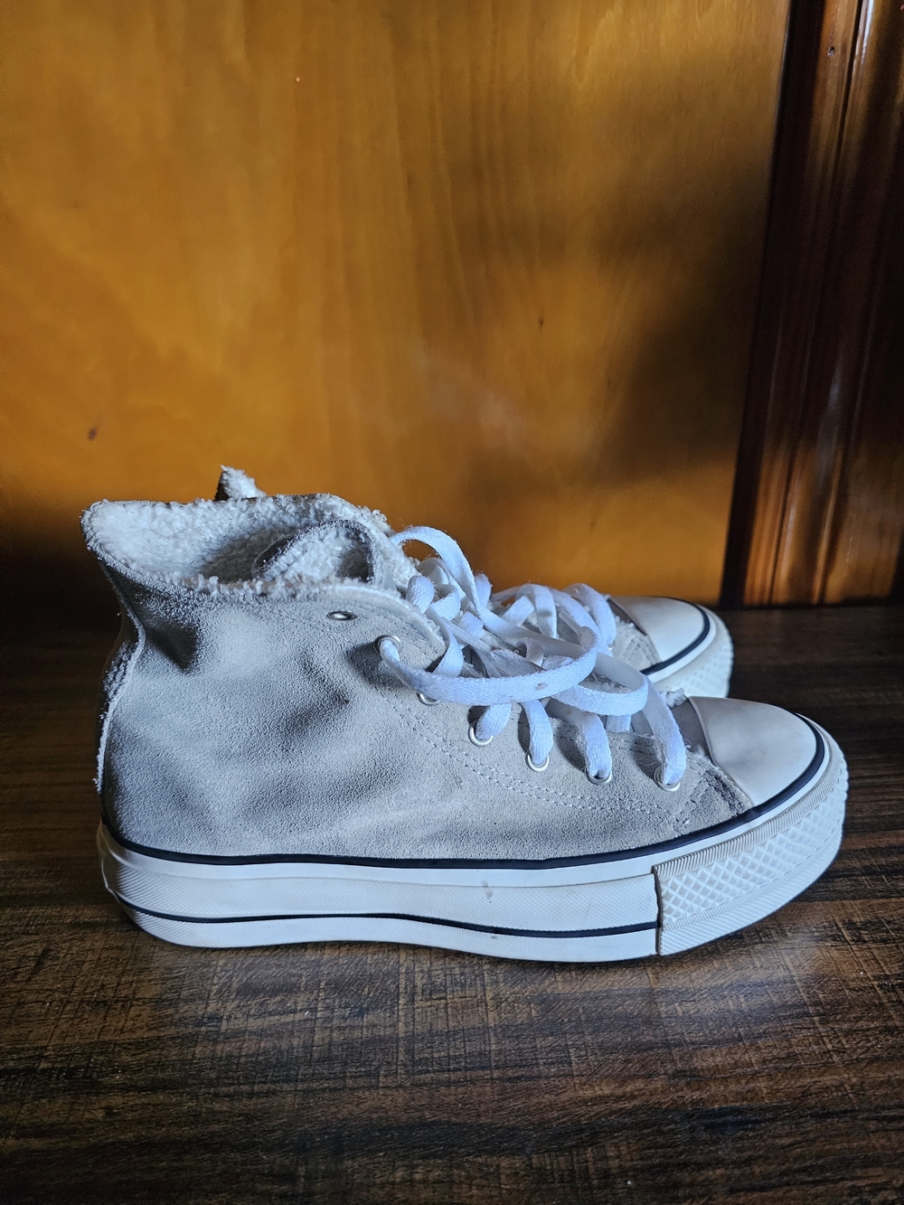 Converse Women's High-Top Sneakers in Light Gray with White Sole